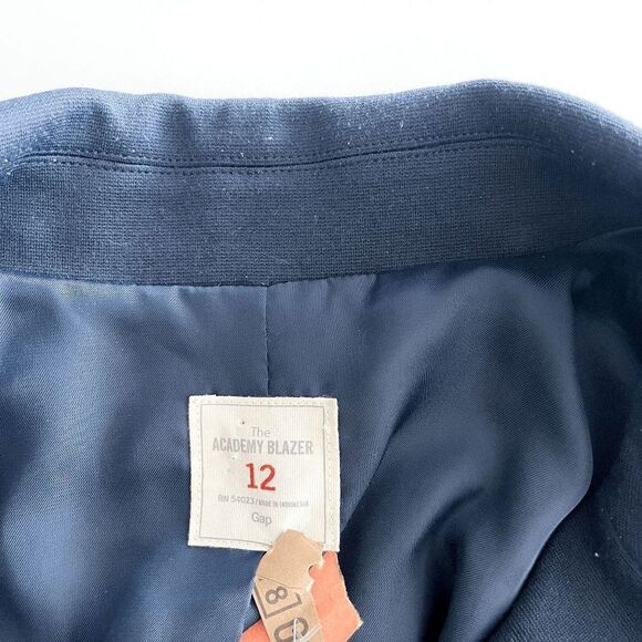 The Academy Blazer Womens Blazer Jacket Career Formal Navy Blue Size 12 - Picture 3 of 7